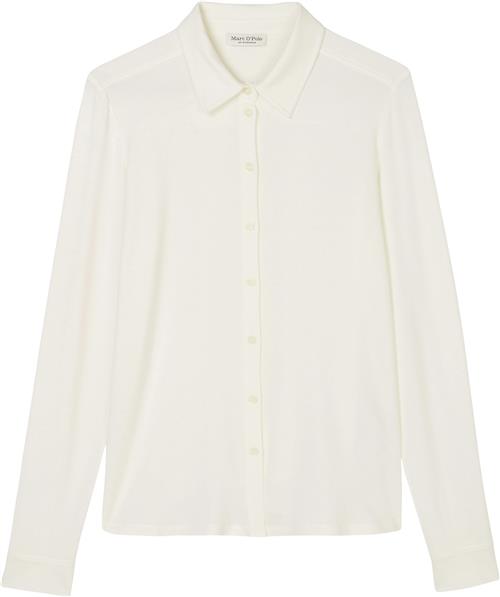 Marc O’Polo Jerseyblouse, Long Sleeve, Collar, Kvinde Off White Langærmede Skjorter Str S - hos Magasin