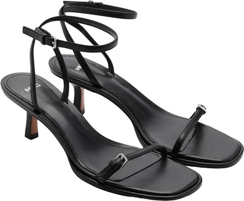 MANGO Highheeled Sandals With Buckles Kvinde Black Højhælede Sandaler Str 39 - hos Magasin