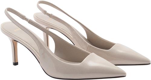 MANGO Patent Leathereffect Heeled Shoes Kvinde Natural White Slingbacks Str 40 - hos Magasin