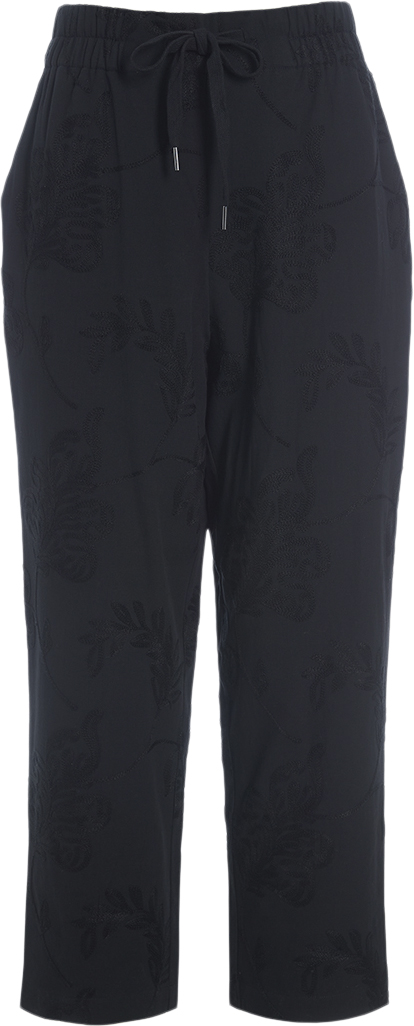 Se Bitte Kai Rand Embroidered Leaf Kvinde Black/black Leaf Capri Bukser Str M - hos Magasin ved Magasin