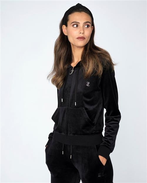 Se Juicy Couture Robertson Diamante Hoodie Kvinde Black Hættetrøjer Str L - Velour hos Magasin ved Magasin