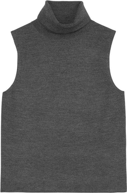 Marc O’Polo Pullover Sleeveless, Turtleneck Kvinde Deep Grey Melange Strikveste Str L - hos Magasin