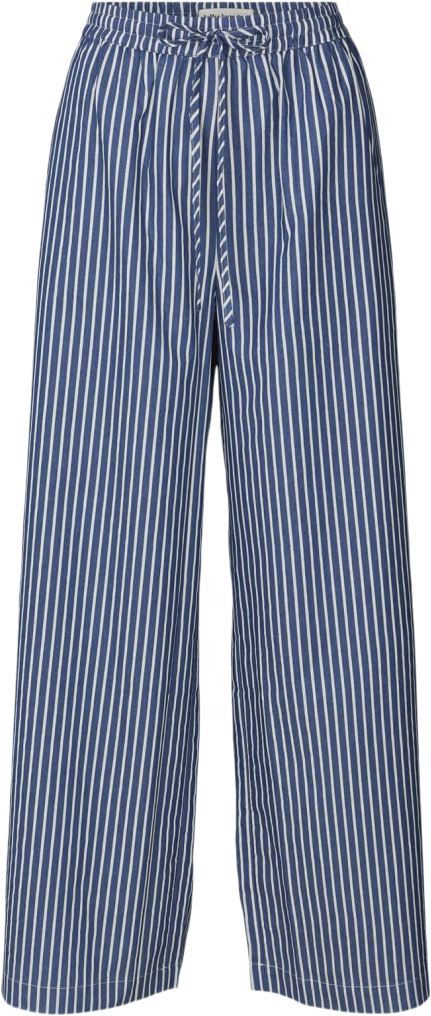 Lollys Laundry Liamll Pant Kvinde Stripe Bukser Med Brede Ben Loose Fit Str S - hos Magasin