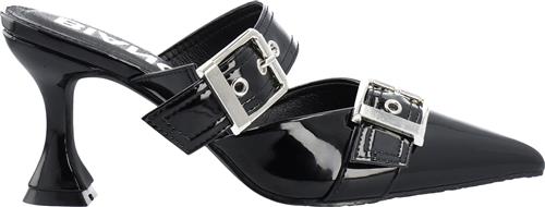 Se Bianco Biaglam Mule Double Buckle Patent PU Kvinde Black Højhælede Sandaler Str 41 - hos Magasin ved Magasin