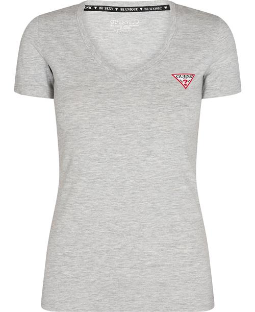 GUESS SS VN Mini Triangle TEE Kvinde Light Melange Gre Kortærmede T-shirts Str XS - hos Magasin