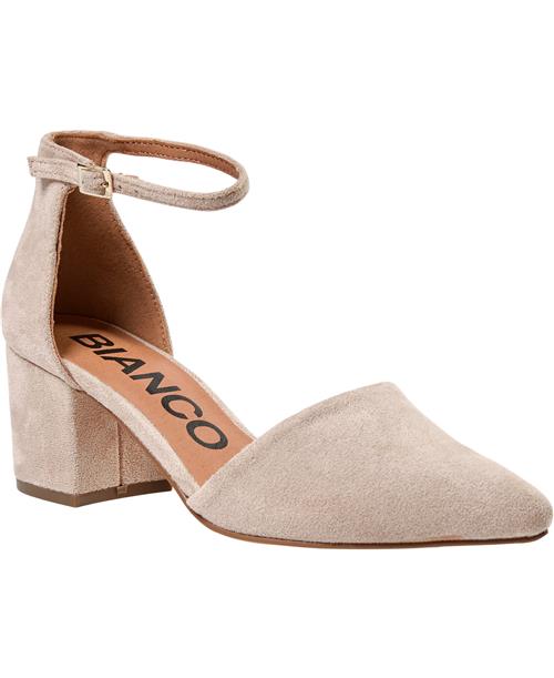 Se Bianco Biadevived Pump Micro Suede Kvinde Nougat Højhælede Sandaler Str 39 - hos Magasin ved Magasin