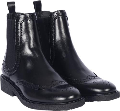 ANGULUS Støvle med Dekorativt Brogue Hulmøn Kvinde 1835/019 Black/black Chelsea Boots Str 39 - hos Magasin