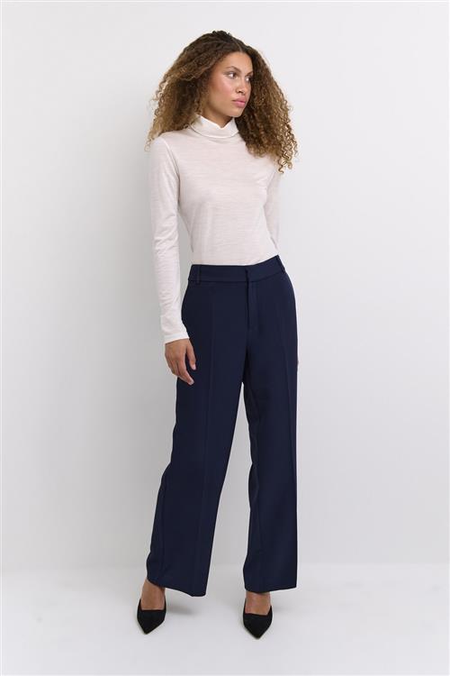 My Essential Wardrobe 29 THE Tailored Pant Kvinde Baritone Blue Bukser Med Lige Ben Str 46 - hos Magasin