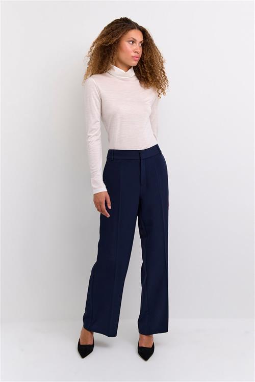 My Essential Wardrobe 29 THE Tailored Pant Kvinde Baritone Blue Bukser Med Lige Ben Str 38 - hos Magasin