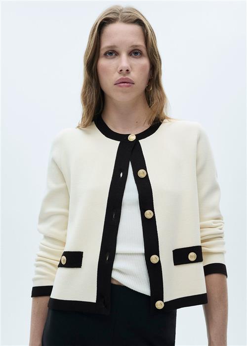 MANGO Knitted Jacket .- PIA Kvinde Light Beige Cardigans Str XS - hos Magasin