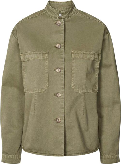 Rabens Saloner Canvas Light Shirt Jozephine Kvinde Burnt Olive Toppe Str XS - hos Magasin