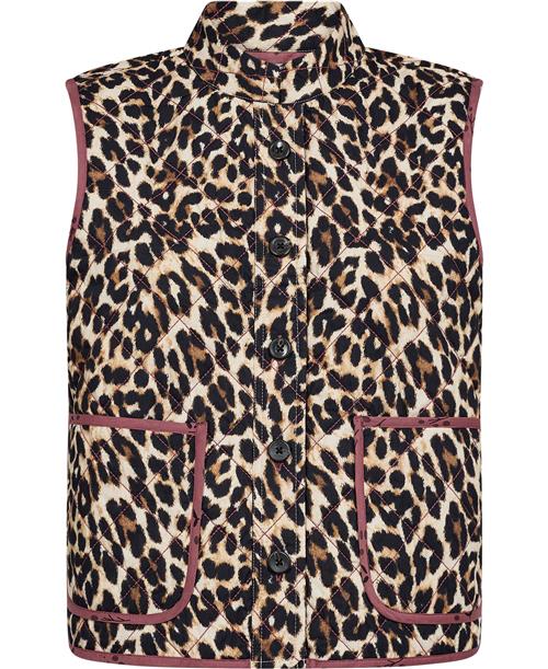 Lollys Laundry Cairoll Quilted Vest Kvinde Leopard Print Veste Str S - hos Magasin