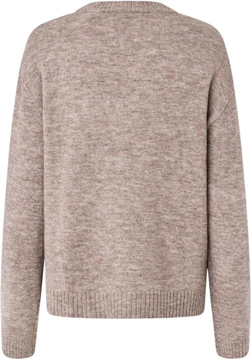 Se Modström Treemd Oneck Kvinde Beige Melange Sweaters Str XS - hos Magasin ved Magasin