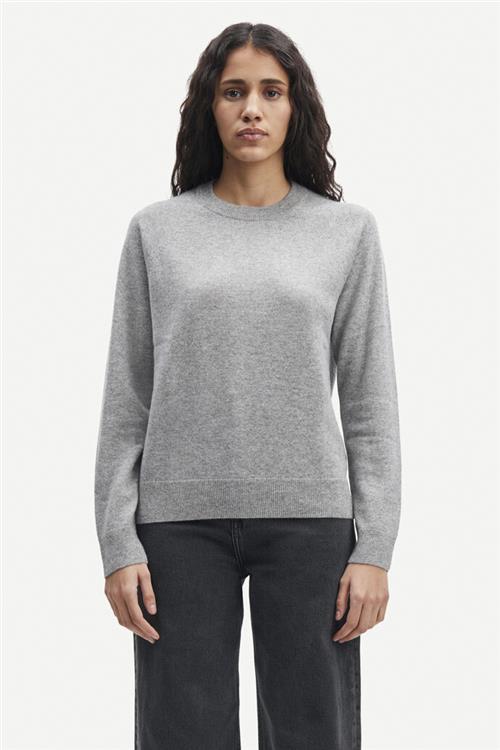 Se Samsøe Samsøe Boston Oneck 6304 Kvinde Grey Mel. Sweaters Str XS - hos Magasin ved Magasin