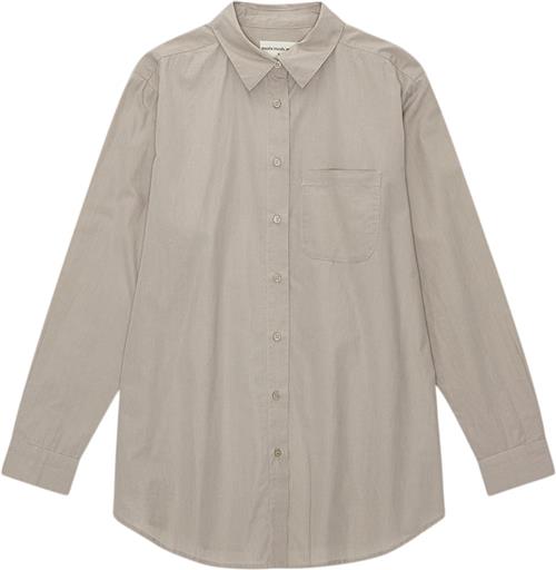 Moshi Moshi Mind Gaia Shirt Poplin Kvinde Willow Gray Langærmede Skjorter Str L - hos Magasin