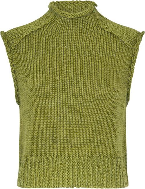 Modström Felipemd Vest Kvinde Green Seed Strikveste Str XS - hos Magasin