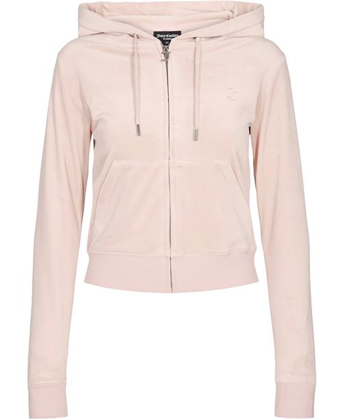 Juicy Couture Robertson Classic Velour Zip Trough Hoodie Kvinde Pale Pink Hættetrøjer Str XL Velour - hos Magasin