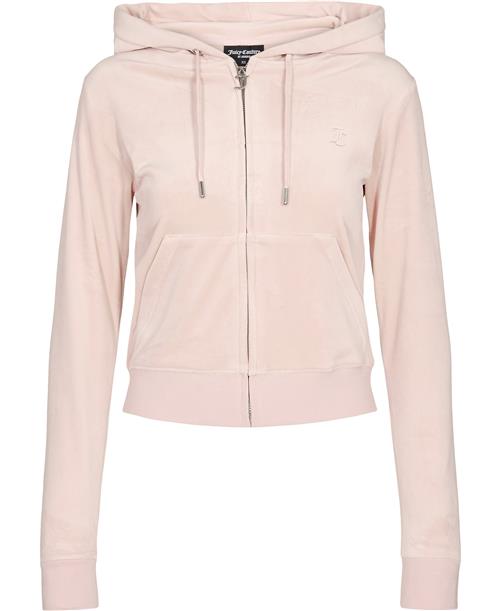 Juicy Couture Robertson Classic Velour Zip Trough Hoodie Kvinde Pale Pink Hættetrøjer Str XS Velour - hos Magasin