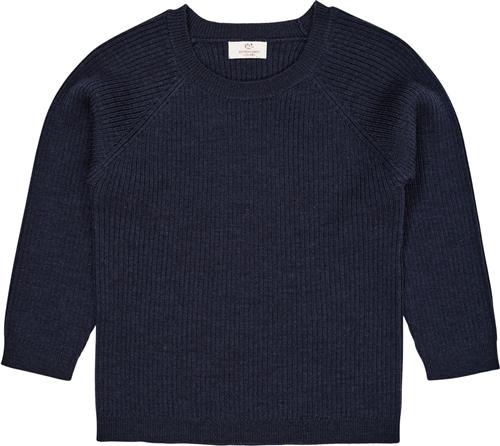 Copenhagen Colors Merino Classic RIB Blouse Kvinde Navy Sweaters Str 122 Merino - hos Magasin