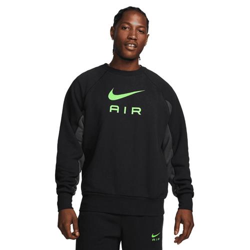 Nike Sportswear air French Terry Sweatshirt Mand Black/dk Smoke Grey/ghost Gree Sweatshirts Str M - Bomuld hos Magasin