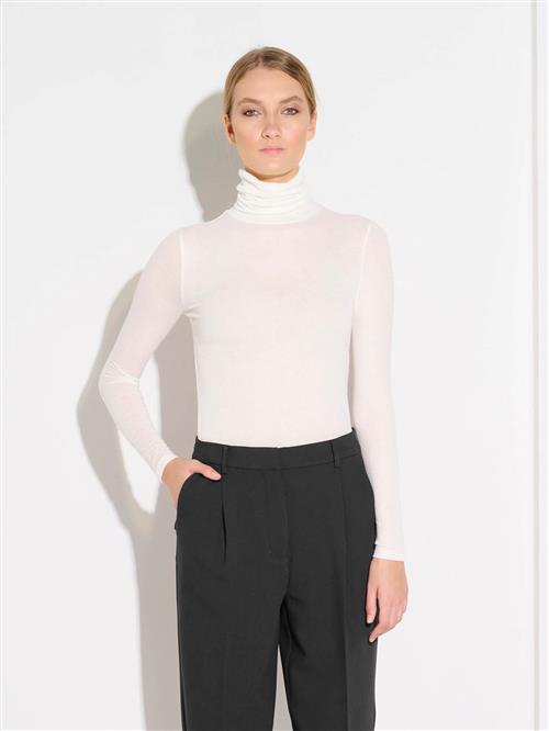 Bruuns Bazaar Angelabb Roll Neck Kvinde Snow White Rullekraver Str L - Uld hos Magasin