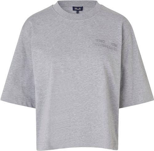 Baum und Pferdgarten Jiana Kvinde Grey Melange Kortærmede T-shirts Str L - hos Magasin