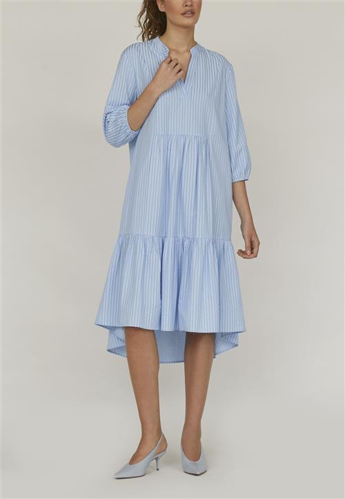 Love&Divine Love9586 Kvinde Blue Stripe Midi Kjoler Str XL - hos Magasin