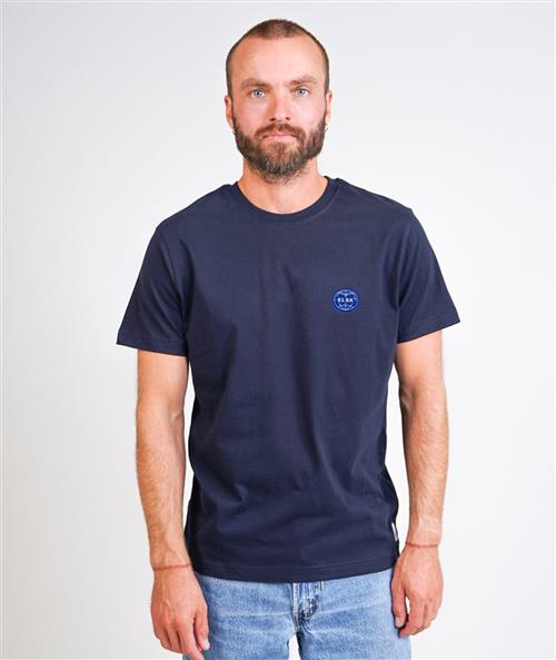 ELSK Globe Men's Brushed Tshirt Mand 100 Dark Navy Kortærmede T-shirts Str S - Polyester hos Magasin