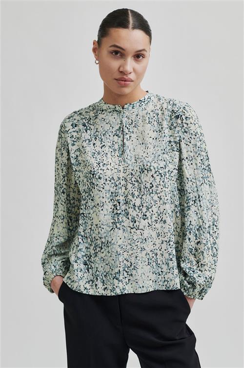 Second Female Sisal Blouse Kvinde Slate Green Langærmede Bluser Str S - Viskose hos Magasin