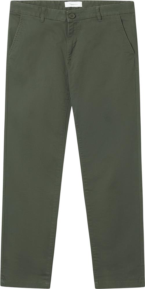 Knowledge Cotton Apparel Luca Slim Twill Chino Pants Gots/vegan Mand Grøn Casual Bukser Straight Fit Str 33/34 - hos Magasin