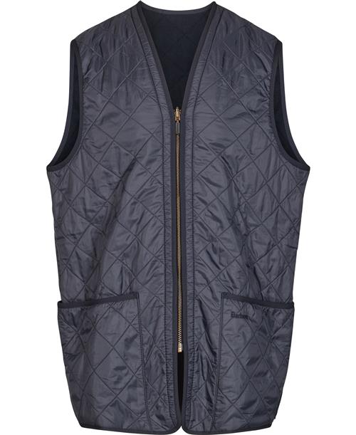 Barbour Polarquilt Waistcoat/zipin Liner Mand Blå Veste Str XL - hos Magasin