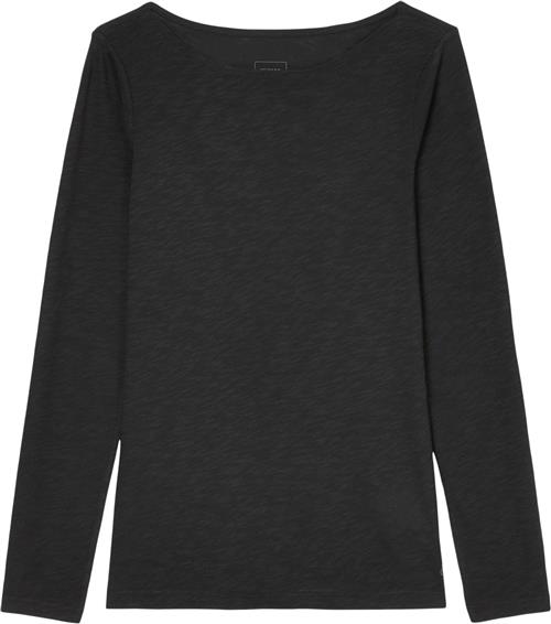 Marc O’Polo Tshirt, Long Sleeve, Boat Neck Kvinde Black Langærmede T-shirts Str S - hos Magasin