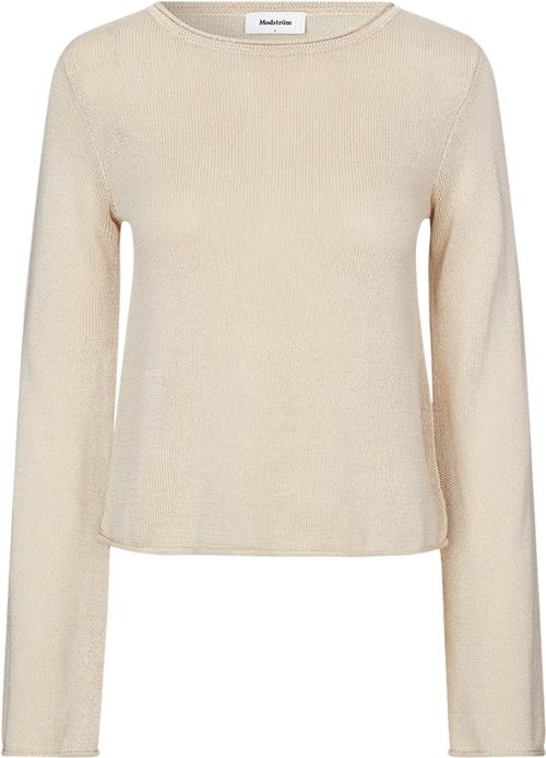 Modström Ivonnemd Flared Oneck Kvinde Summer Sand Sweaters Str L - hos Magasin