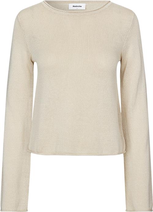 Modström Ivonnemd Flared Oneck Kvinde Summer Sand Sweaters Str XL - hos Magasin