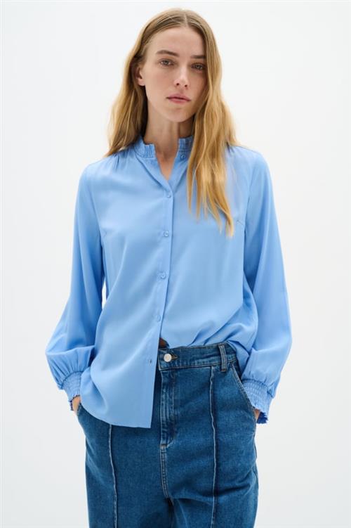 InWear Muxieiw Shirt Kvinde Crispy Blue Langærmede Skjorter Regular Fit Str 38 - hos Magasin