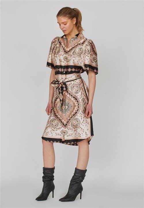 SisterS Point Ellal.SS Kvinde Black Paisley Midi Kjoler Str L - hos Magasin