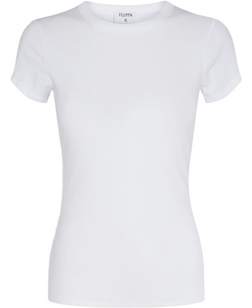 Se Filippa K Fine Rib Tee Kvinde White Kortærmede T-shirts Str S - hos Magasin ved Magasin