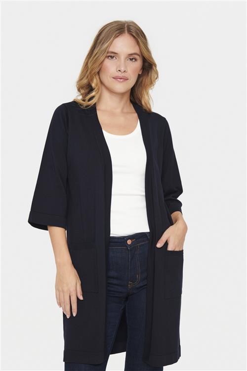 Saint Tropez Kilasz Open Cardigan Kvinde Night Sky Cardigans Loose Fit Str XS - hos Magasin