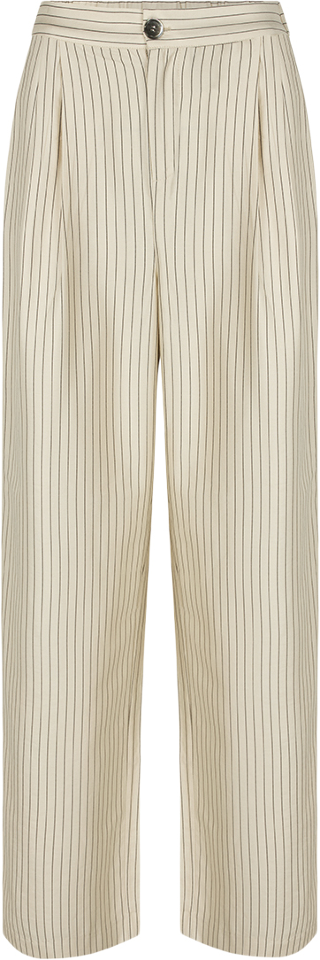 Modström Isabelmd Pants Kvinde Summer Sand Pinstripe Bukser Med Lige Ben Str S - hos Magasin