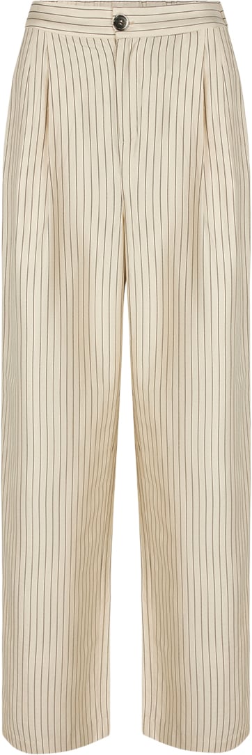 Modström Isabelmd Pants Kvinde Summer Sand Pinstripe Bukser Med Lige Ben Str XL - hos Magasin