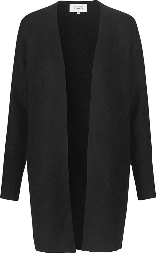 Second Female Brook Mohair Blend Knit New Pocket Cape Kvinde Black Cardigans Str S Mohair - hos Magasin