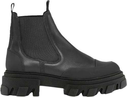 Ganni Cleated Low Chelsea Boot Black Stit Kvinde Black Chelsea Boots Str 40 - Polyester hos Magasin