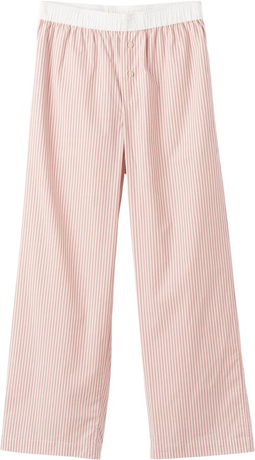 By Malene Birger 06353119 Kvinde Pink Stripe Bukser Med Brede Ben Str 36 - Bomuld hos Magasin