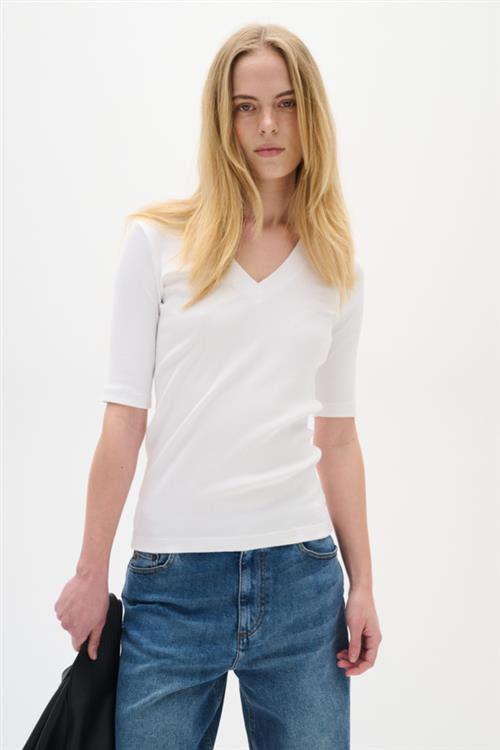 Se InWear Dagnaiw V Tshirt Kvinde Pure White Kortærmede T-shirts Slim Fit Str L - hos Magasin ved Magasin