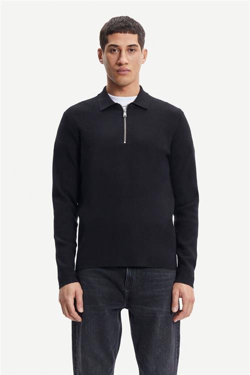 Samsøe Samsøe Guna Half zip 10490 Blacks Mand Black Sweaters Str M - Viskose hos Magasin