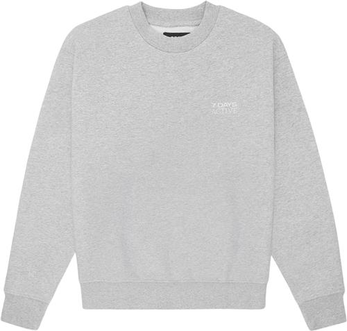 7 Days Active Organic Fitted Crewneck Kvinde 022 Heather Grey Sweatshirts Str L - hos Magasin