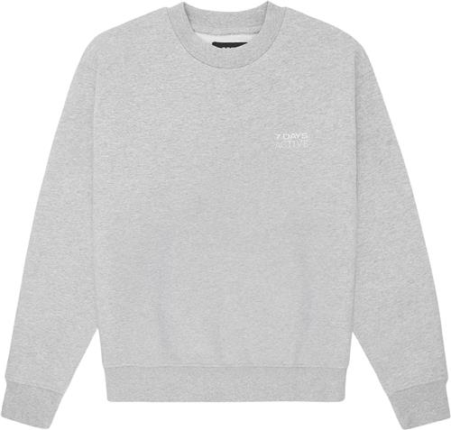 Se 7 Days Active Organic Fitted Crewneck Kvinde 022 Heather Grey Sweatshirts Str XXL - hos Magasin ved Magasin