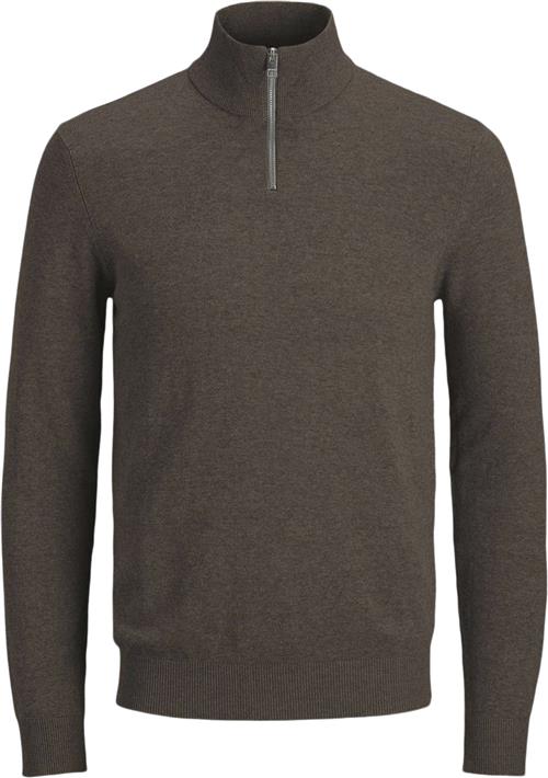 Jack & Jones Jjeemil Knit Half ZIP Noos Mand Mulch/twist Turtlenecks Str XL - hos Magasin