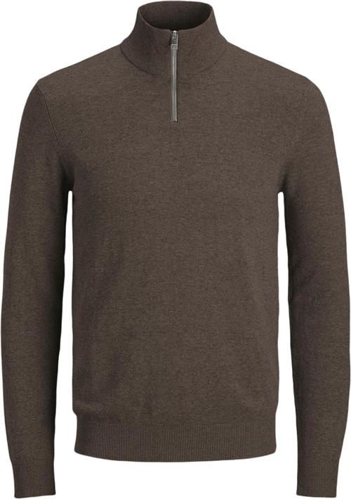 Jack & Jones Jjeemil Knit Half ZIP Noos Mand Mulch/twist Turtlenecks Str M - hos Magasin