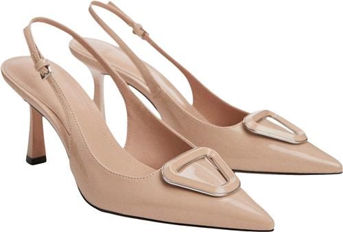 MANGO Patent Leathereffect Slingback sho Kvinde Lt-pastel Pink Slingbacks Str 41 - hos Magasin